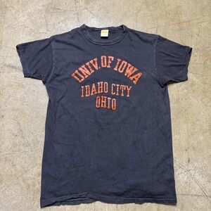 Vintage Univ of Iowa Shirt Mens Large Black Russell Athletic College Graphic 70s